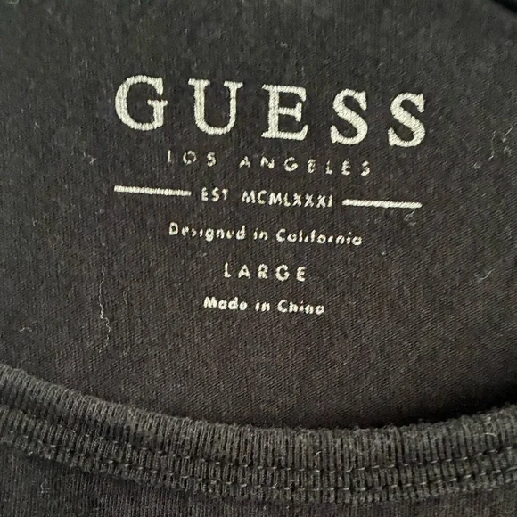 GUESS Logo Crop Top in Black and Red L - Picture 8 of 10